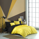 Hobby Diamond Yellow - Black - Poplin Double Duvet Cover Set