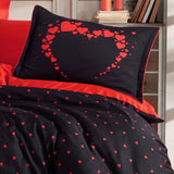 Hobby Amore Black - Double Satin Duvet Cover Set - Sprout & Snooze