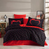 Hobby Amore Black - Double Satin Duvet Cover Set - Sprout & Snooze