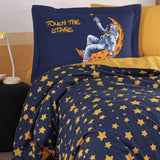 Hobby Space Navy Blue - Poplin Studio Single Duvet Cover Set