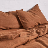 Rust - 100% Pure Linen | Linen Cotton Mix | 3 Piece Duvet Cover Set |