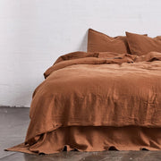 Rust - 100% Pure Linen | Linen Cotton Mix | 3 Piece Duvet Cover Set |