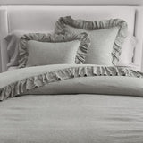 Light Grey - 100% Pure Linen | Linen Cotton Mix | 3 Piece Ruffle Duvet