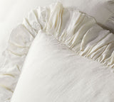 Ivory - 100% Pure Linen | Linen Cotton Mix | 3 Piece Ruffle Duvet