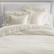 Ivory - 100% Pure Linen | Linen Cotton Mix | 3 Piece Ruffle Duvet