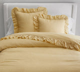 Yellow - 100% Pure Linen | Linen Cotton Mix | 3 Piece Ruffle Duvet