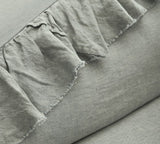 Sage Green - 100% Pure Linen | Linen Cotton Mix | 3 Piece Ruffle Duvet