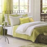 White with Lime Green Piping  - Pure Cotton, Pure Linen or Linen