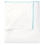 White with Light Blue Piping  - Pure Cotton, Pure Linen or Linen