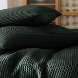 Dark Green - Waffle Weave | Pure Cotton, Pure Linen or Linen Cotton