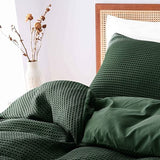 Dark Green - Waffle Weave | Pure Cotton, Pure Linen or Linen Cotton