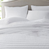 White - 3-Piece | Quilt Bedding with Quilt Pillowcases | Lightweight |