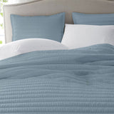 TealBlue - 3-Piece | Quilt Bedding with Quilt Pillowcases |