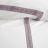 White with Grape Purple - Cotton Sateen, Pure Linen, Linen Cotton Mix