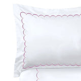 White with Bubblegum Pink - Cotton Sateen, Pure Linen, Linen Cotton