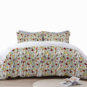 Sabrina - 3 Piece Crewel Embroidered Duvet Set | Linen Cotton Mix |