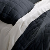 Black - 3-Piece Quilt Bedding with Pillowcases | Lightweight Blanket |