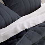 Black - 3-Piece Quilt Bedding with Pillowcases | Lightweight Blanket |