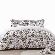 Serena - 3 Piece Crewel Embroidered Duvet Set | Linen Cotton Mix |