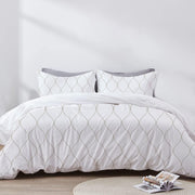 Amara - 3 Piece Crewel Embroidered Duvet Set | Linen Cotton Mix |