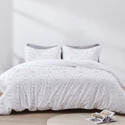 Ember - 3 Piece Crewel Embroidered Duvet Set | Linen Cotton Mix |