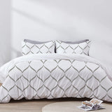 Calliope - 3 Piece Crewel Embroidered Duvet Set | Linen Cotton Mix |