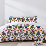 Eirene - 3 Piece Crewel Embroidered Duvet Set | Linen Cotton Mix |