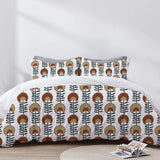 Thea - 3 Piece Crewel Embroidered Duvet Set | Linen Cotton Mix |