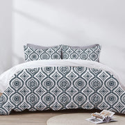 Nikoleta - 3 Piece Crewel Embroidered Duvet Set | Linen Cotton Mix |