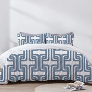 Olga - 3 Piece Crewel Embroidered Duvet Set | Linen Cotton Mix |