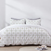 Daria - 3 Piece Crewel Embroidered Duvet Set | Linen Cotton Mix |