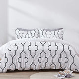 Leonora - 3 Piece Crewel Embroidered Duvet Set | Linen Cotton Mix |