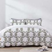 Pandora - 3 Piece Crewel Embroidered Duvet Set | Linen Cotton Mix |