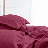 Raw Edged Berry - 100% Pure Linen | Linen Cotton Mix | 3 Piece Duvet