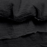 Raw Edged Pure Black - 100% Pure Linen | Linen Cotton Mix | 3 Piece