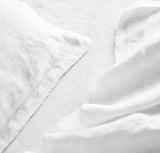 Raw Edged White - 100% Pure Linen | Linen Cotton Mix | 3 Piece Duvet