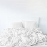 Raw Edged White - 100% Pure Linen | Linen Cotton Mix | 3 Piece Duvet