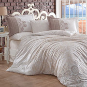 Hobby İrene Beige - Poplin Double Duvet Cover Set