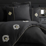 Hobby Elegant Olympos Black - Double Embroidery Satin Duvet Cover Set