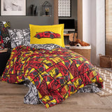 Hobby Cars Red - Poplin Studio Single Duvet Cover Set