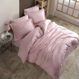 Hobby Striped Powder - Double Jacquard Satin Duvet Cover Set