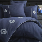 Hobby Elegant Olympos Navy Blue - Double Embroidery Satin Duvet Cover Set