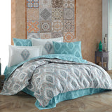 Hobby Retro Mint - Single Poplin Quilted Duvet Cover Set