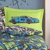 Hobby Cars Blue - Poplin Studio Single Duvet Cover Set