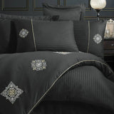 Hobby Elegant Zeugma Black - Double Embroidery Satin Duvet Cover Set