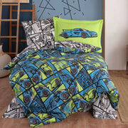 Hobby Cars Blue - Poplin Studio Single Duvet Cover Set