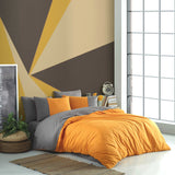 Hobby Diamond Orange - anthracit - Poplin Double Duvet Cover Set