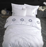 Hobby Elegant Olympos Beyaz - Double Embroidery Satin Duvet Cover Set