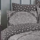 Hobby Ruby Anthracite - Double Satin Duvet Cover Set