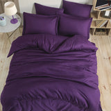 Hobby Striped Purple - Double Jacquard Satin Duvet Cover Set